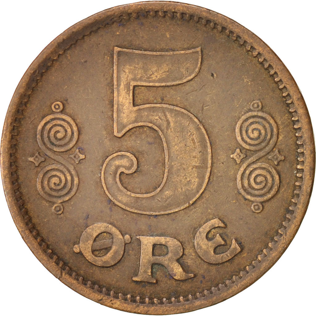 Danemark, Christian X, 5 Öre, 1916, Copenhagen, TTB, Bronze, KM:814.1