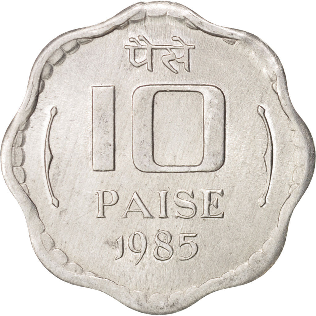 Coin, INDIA-REPUBLIC, 10 Paise, 1985, MS(63), Aluminum, KM:39