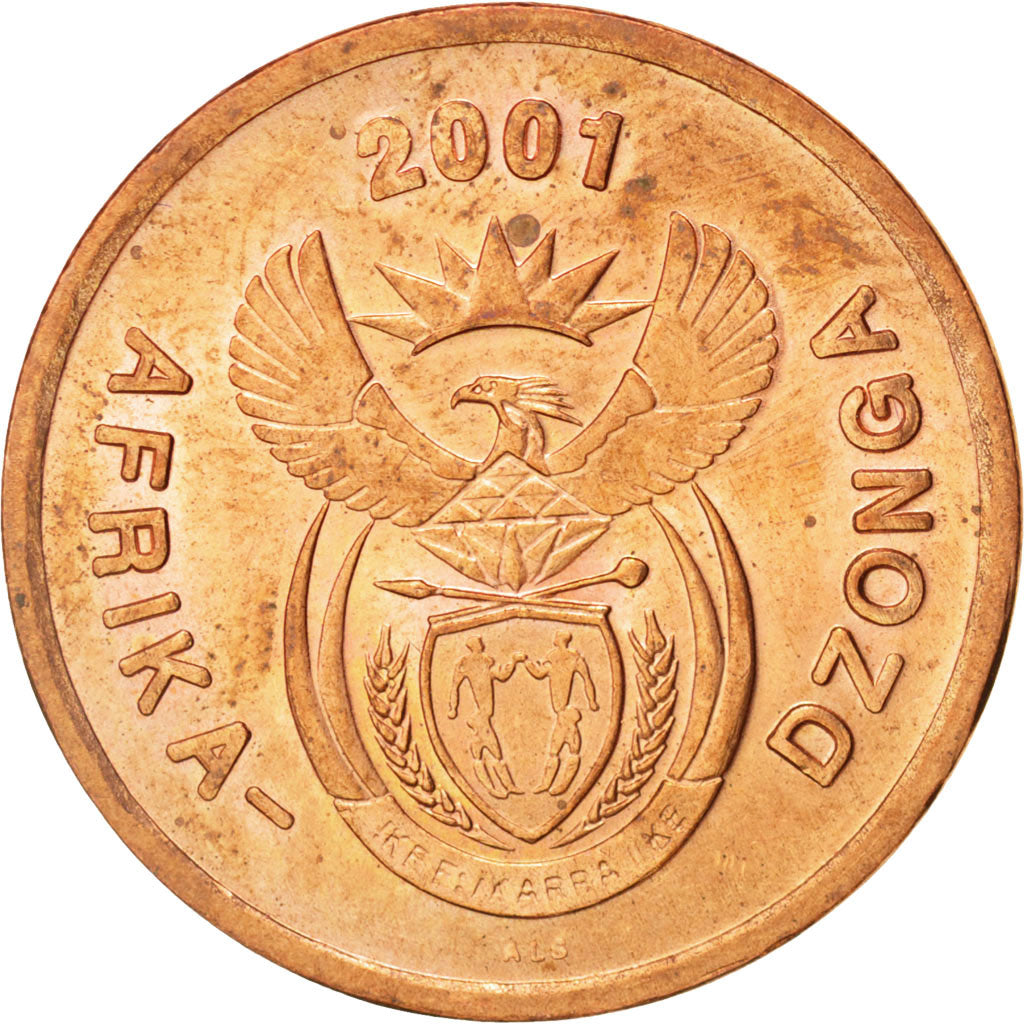 Coin, South Africa, 5 Cents, 2001, Pretoria, AU(55-58), Copper Plated Steel