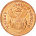 Coin, South Africa, 5 Cents, 2001, Pretoria, AU(55-58), Copper Plated Steel