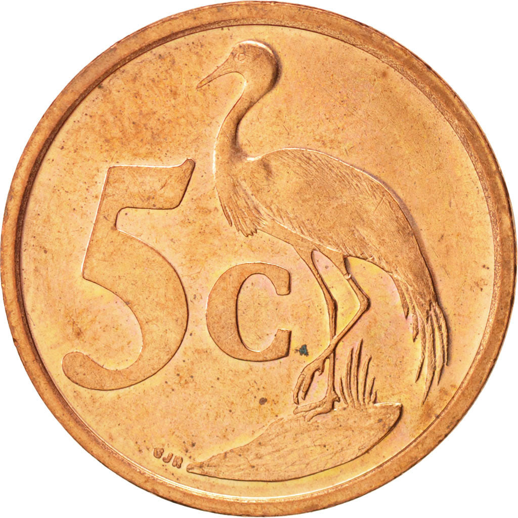 Coin, South Africa, 5 Cents, 2001, Pretoria, AU(55-58), Copper Plated Steel