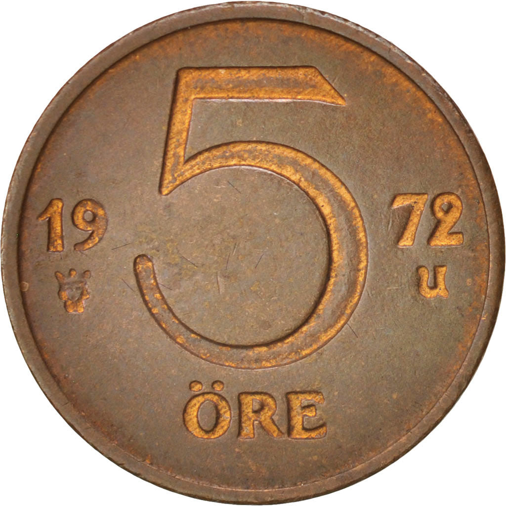 Monnaie, Suède, Gustaf VI, 5 Öre, 1972, TTB+, Bronze, KM:845