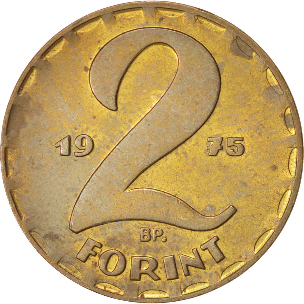 Moneta, Ungheria, 2 Forint, 1975, SPL-, Ottone, KM:591