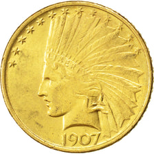 UNITED STATES, Indian Head, $10, Eagle, 1907, U.S. Mint, KM #125, AU(55-58),...