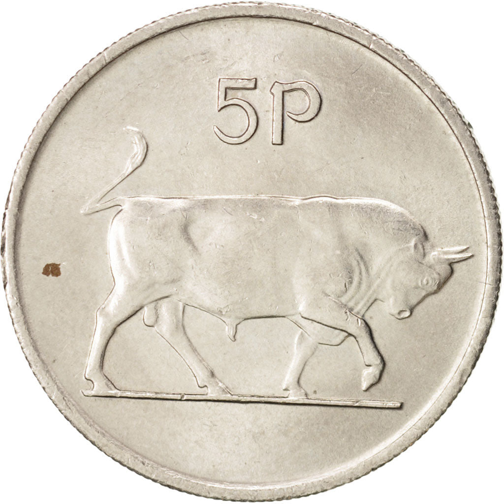 Coin, IRELAND REPUBLIC, 5 Pence, 1986, MS(63), Copper-nickel, KM:22
