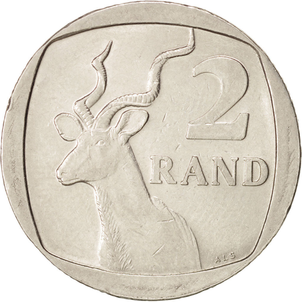 South Africa, 2 Rand, 1999, AU(55-58), Nickel Plated Copper, KM:165