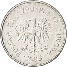 Münze, Polen, Zloty, 1988, Warsaw, VZ, Aluminium, KM:49.2
