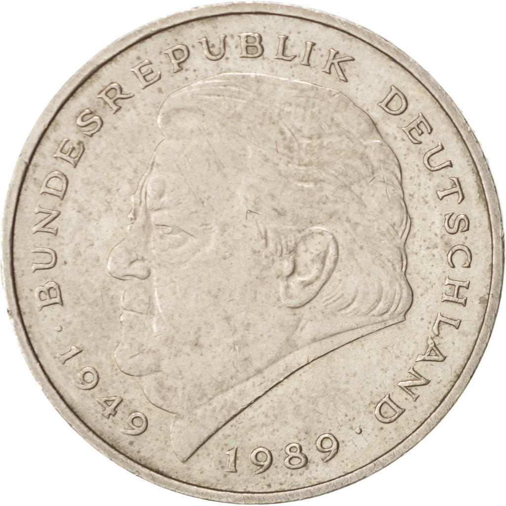 Coin, GERMANY - FEDERAL REPUBLIC, 2 Mark, 1990, Karlsruhe, AU(50-53)