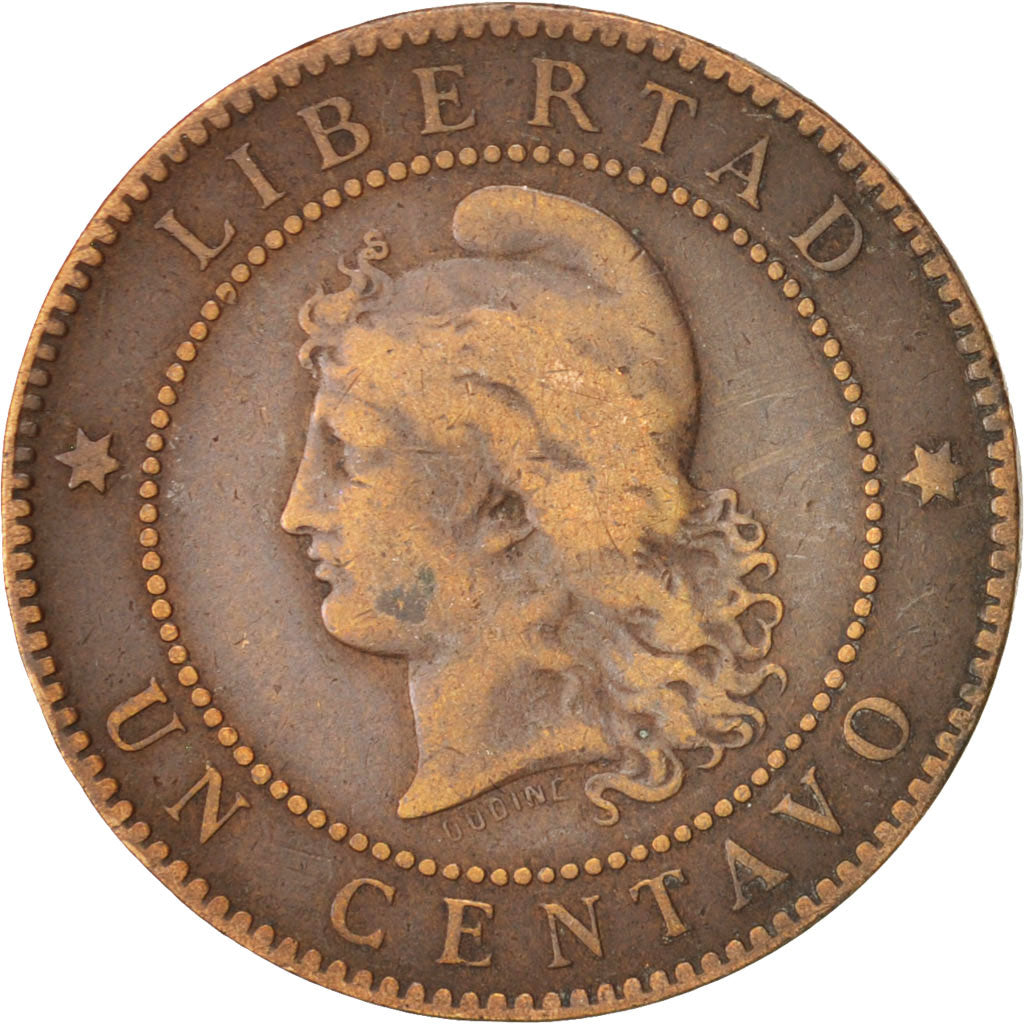 Argentina, Centavo, 1884, EF(40-45), Bronze, KM:32