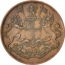 INDIA BRITÁNICA, 1/4 Anna, 1835, MBC, Cobre, KM:446.2