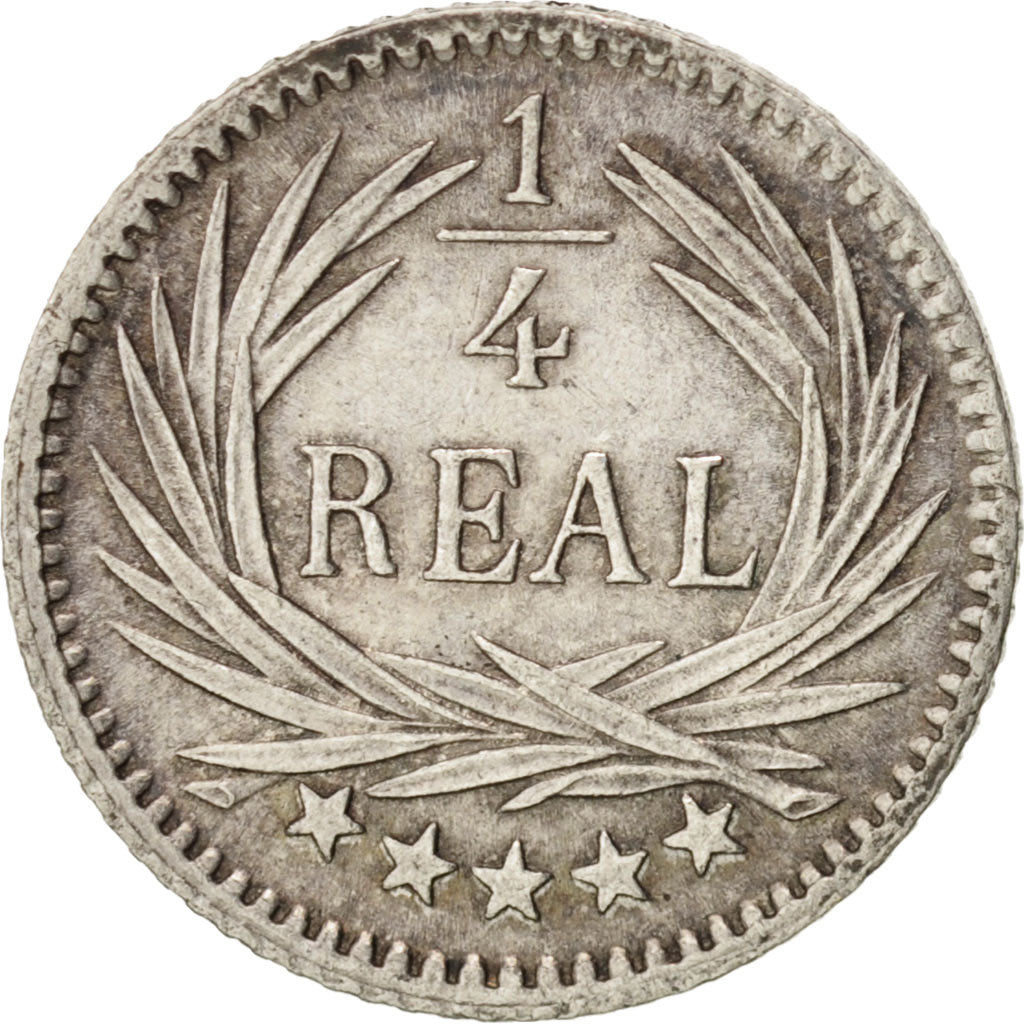 Guatemala, 1/4 Réal, 1895, Nueva Guatemala, AU(55-58), Silver, KM:162