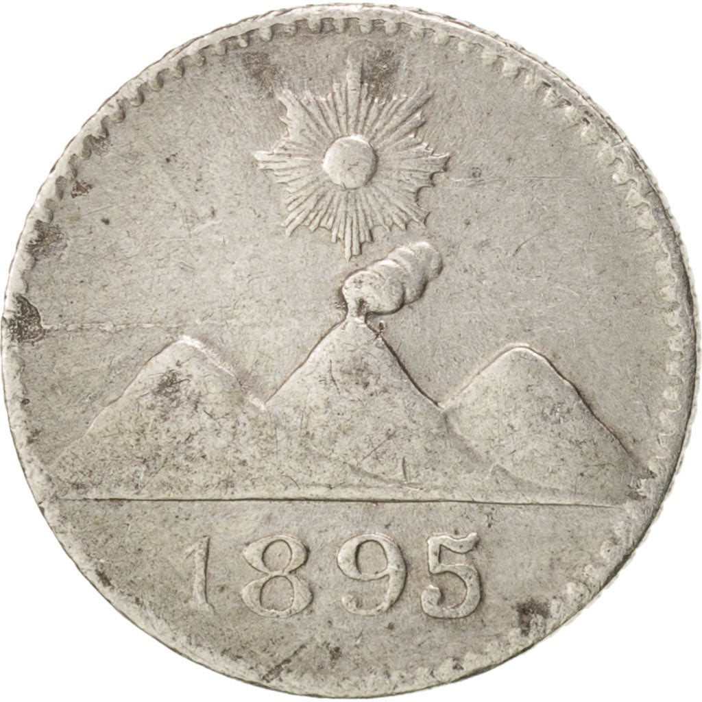 Guatemala, 1/4 Réal, 1895, Nueva Guatemala, VF(30-35), Silver, KM:162