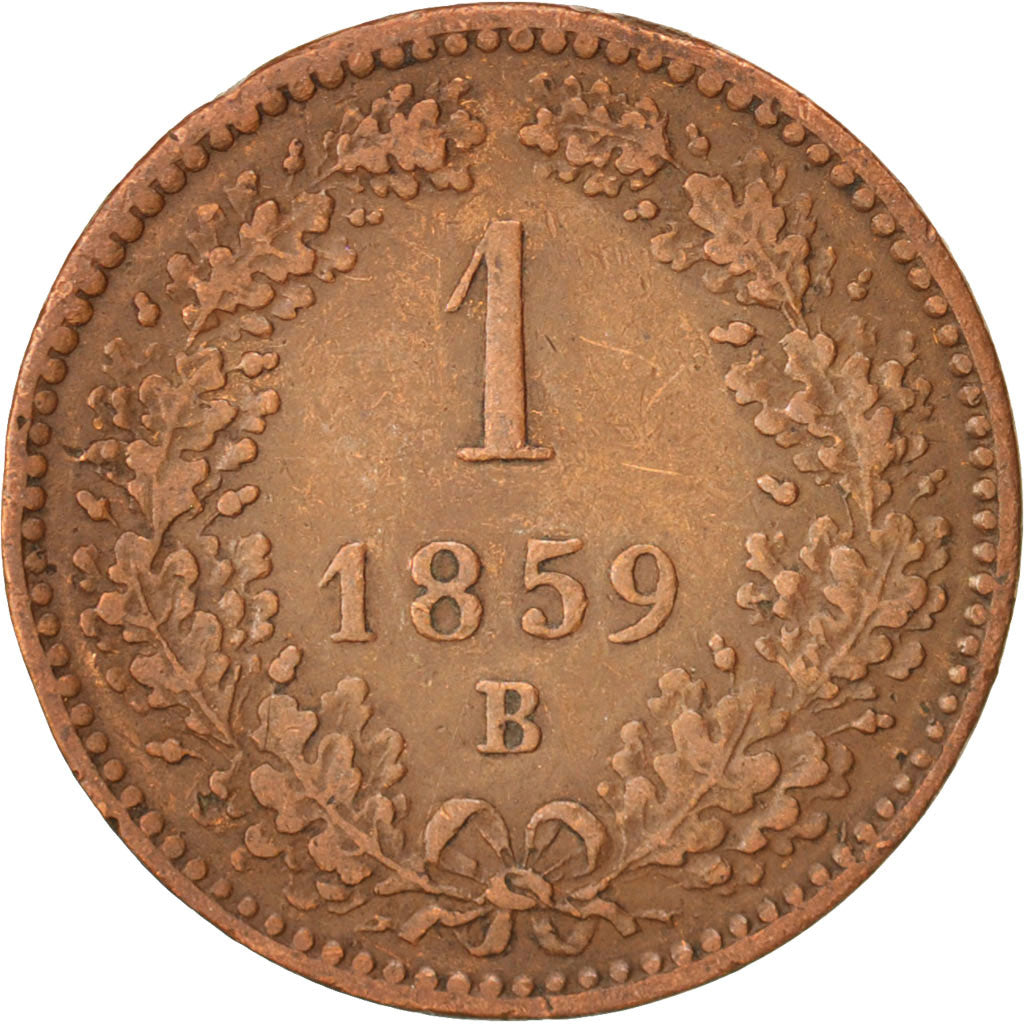 Austria, Franz Joseph I, Kreuzer, 1859, AU(50-53), Copper, KM:2186