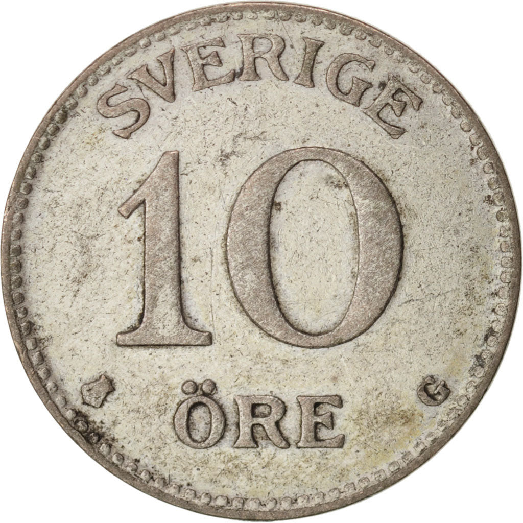 Sweden, Gustaf V, 10 Öre, 1940, AU(50-53), Silver, KM:780
