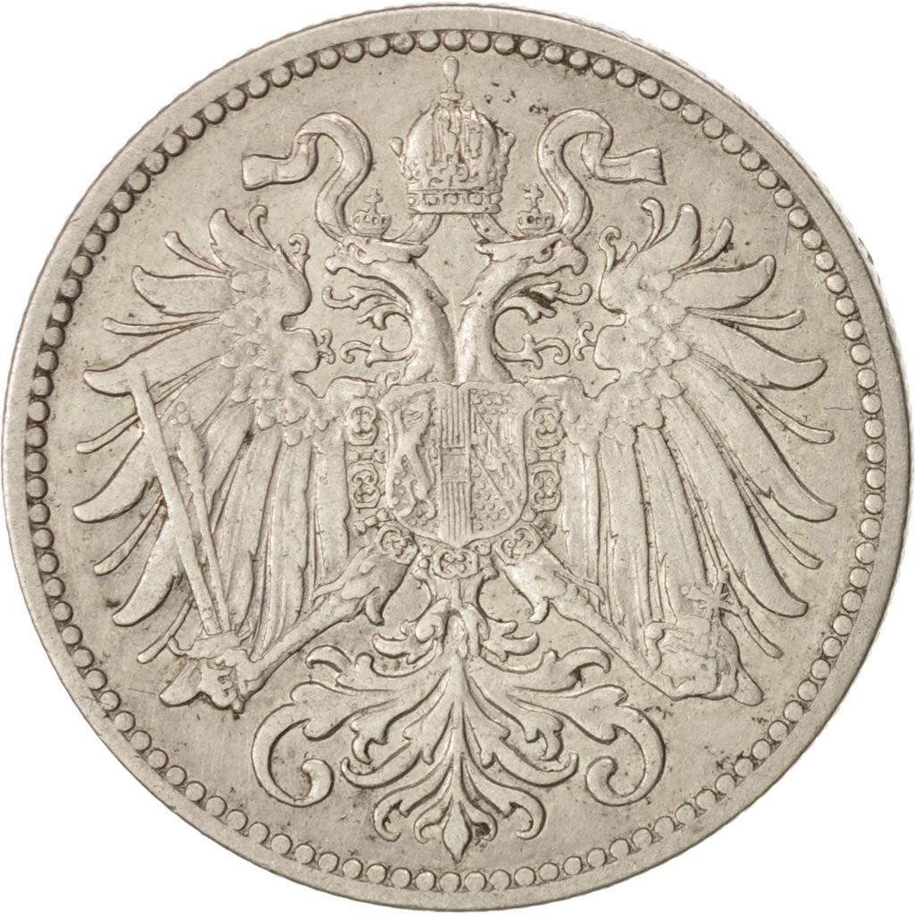 Austria, Franz Joseph I, 10 Heller, 1907, BB+, Nichel, KM:2802