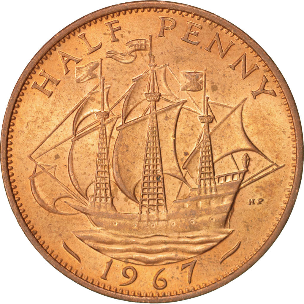 Monnaie, Grande-Bretagne, Elizabeth II, 1/2 Penny, 1967, SPL, Bronze, KM:896