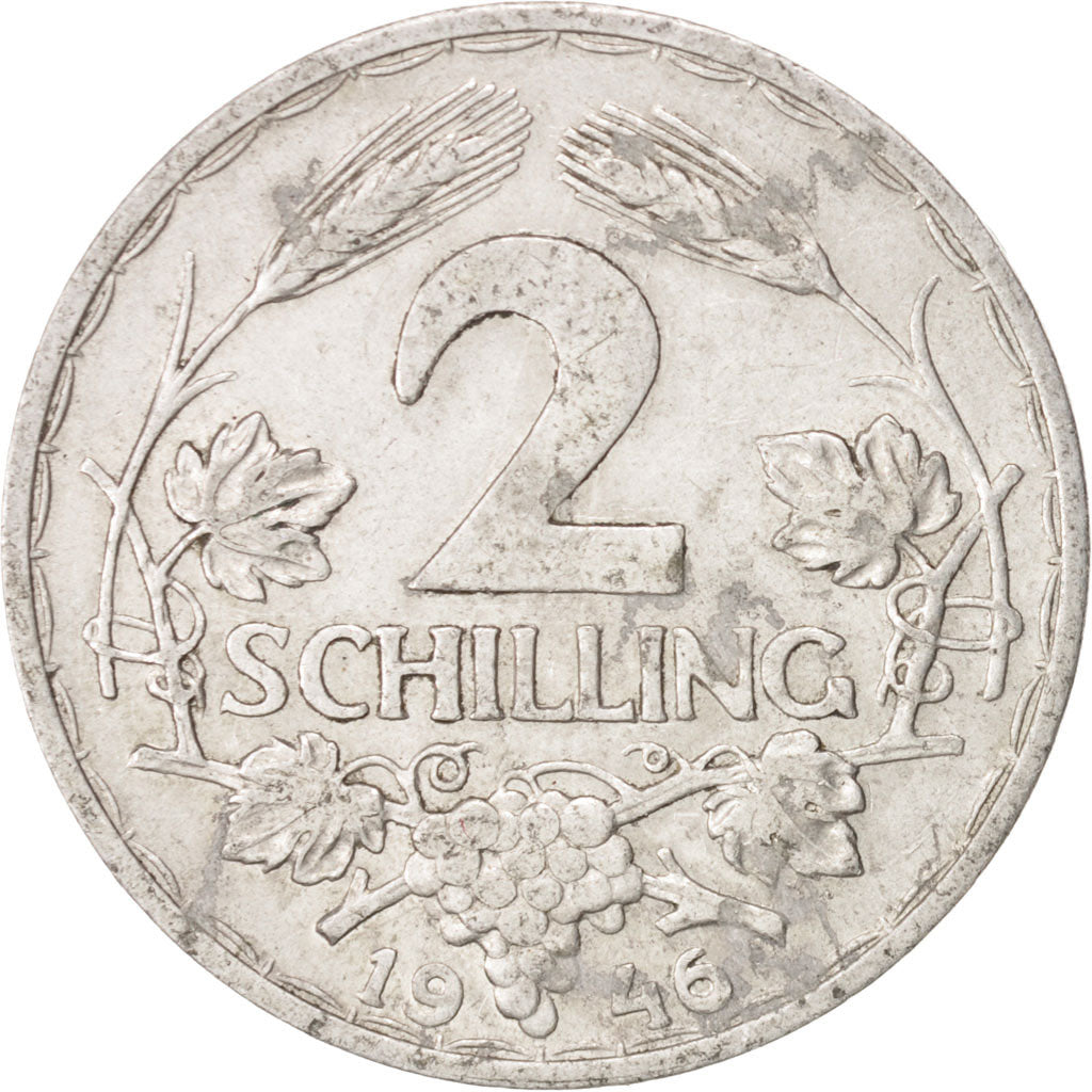 Moneta, Austria, 2 Schilling, 1946, BB+, Alluminio, KM:2872