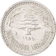 Lebanon, 5 Piastres, 1954, AU(55-58), Aluminum, KM:18