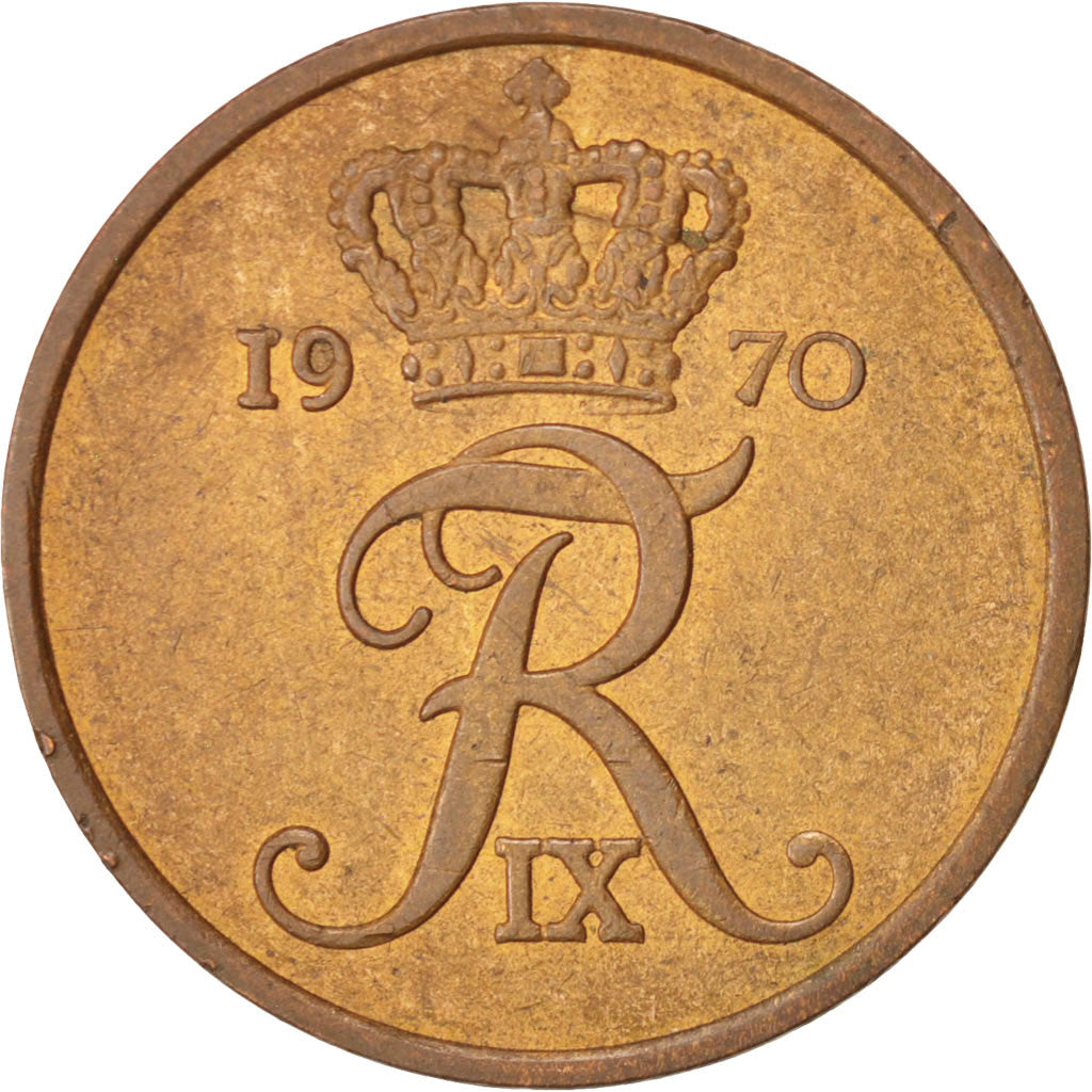 Moneta, Danimarca, Frederik IX, 5 Öre, 1970, Copenhagen, BB+, Bronzo, KM:848.1
