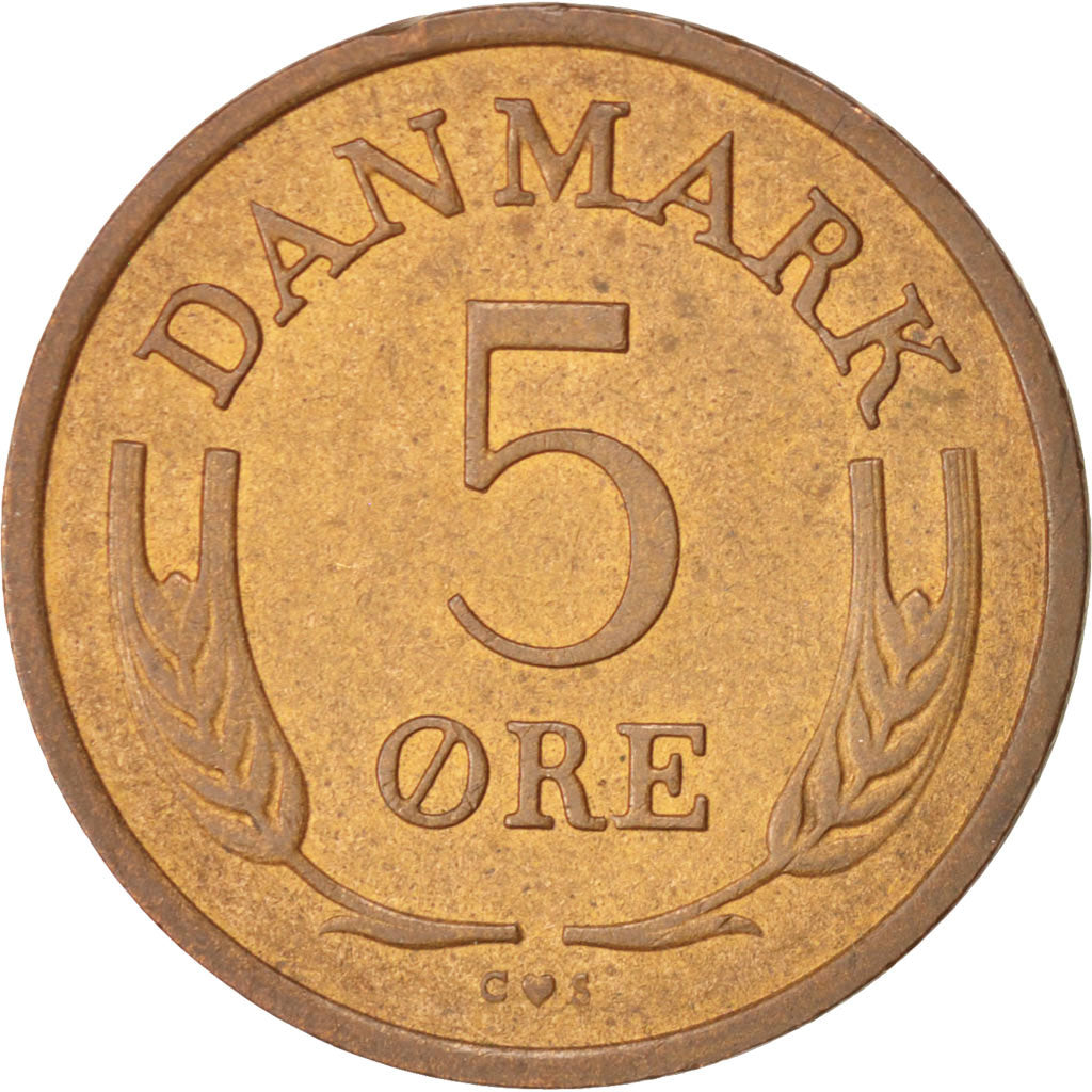 Moneta, Danimarca, Frederik IX, 5 Öre, 1970, Copenhagen, BB+, Bronzo, KM:848.1