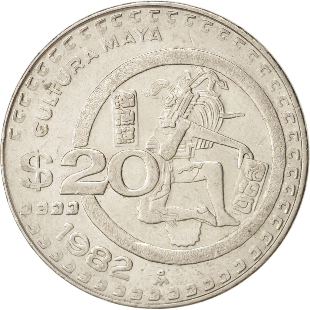 Coin, Mexico, 20 Pesos, 1982, Mexico City, AU(50-53), Copper-nickel, KM:486