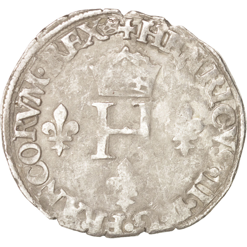 Coin, France, Demi Gros de Nesle, 1551, Paris, VF(30-35), Silver, Sombart:4458