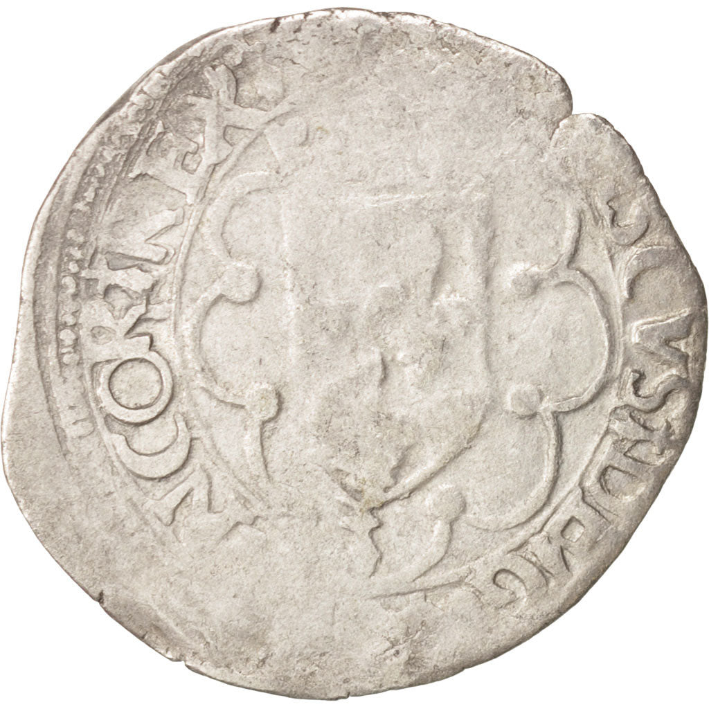 France, François Ier, Douzain, Nantes, TB, Billon