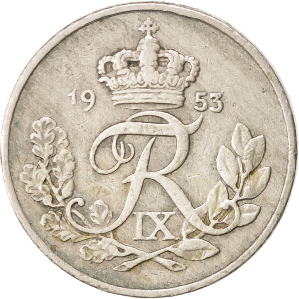 Monnaie, Danemark, Frederik IX, 10 Öre, 1953, Copenhagen, TTB, Copper-nickel