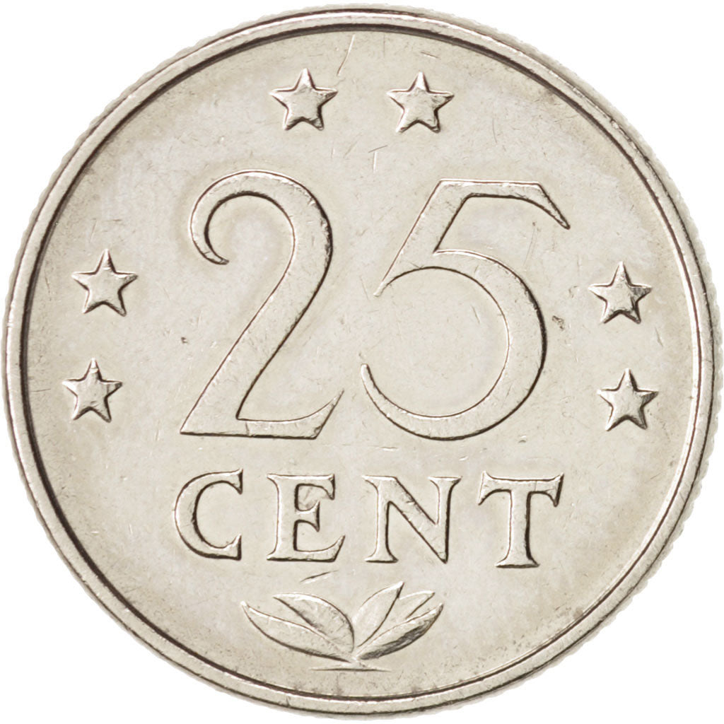 Monnaie, Netherlands Antilles, Beatrix, 25 Cents, 1977, TTB+, Nickel, KM:11