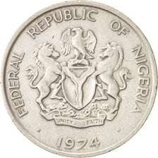 Moneta, Nigeria, Elizabeth II, 10 Kobo, 1974, BB+, Rame-nichel, KM:10.1