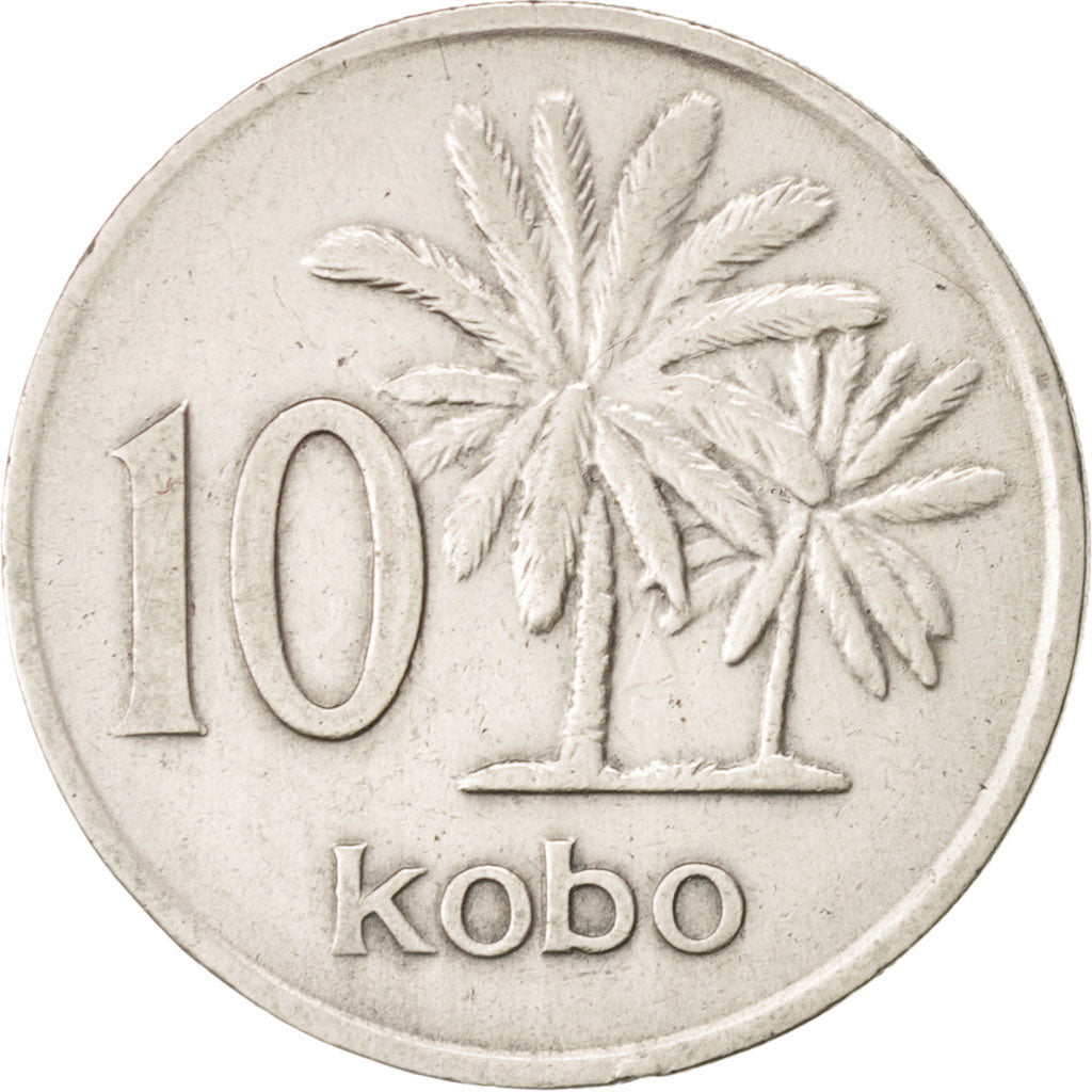 Moneta, Nigeria, Elizabeth II, 10 Kobo, 1974, BB+, Rame-nichel, KM:10.1