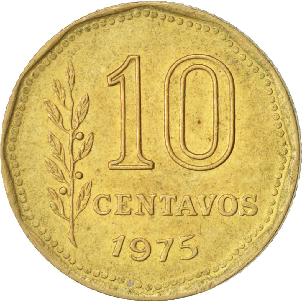 Moneta, Argentina, 10 Centavos, 1975, BB+, Bronzo-alluminio, KM:64