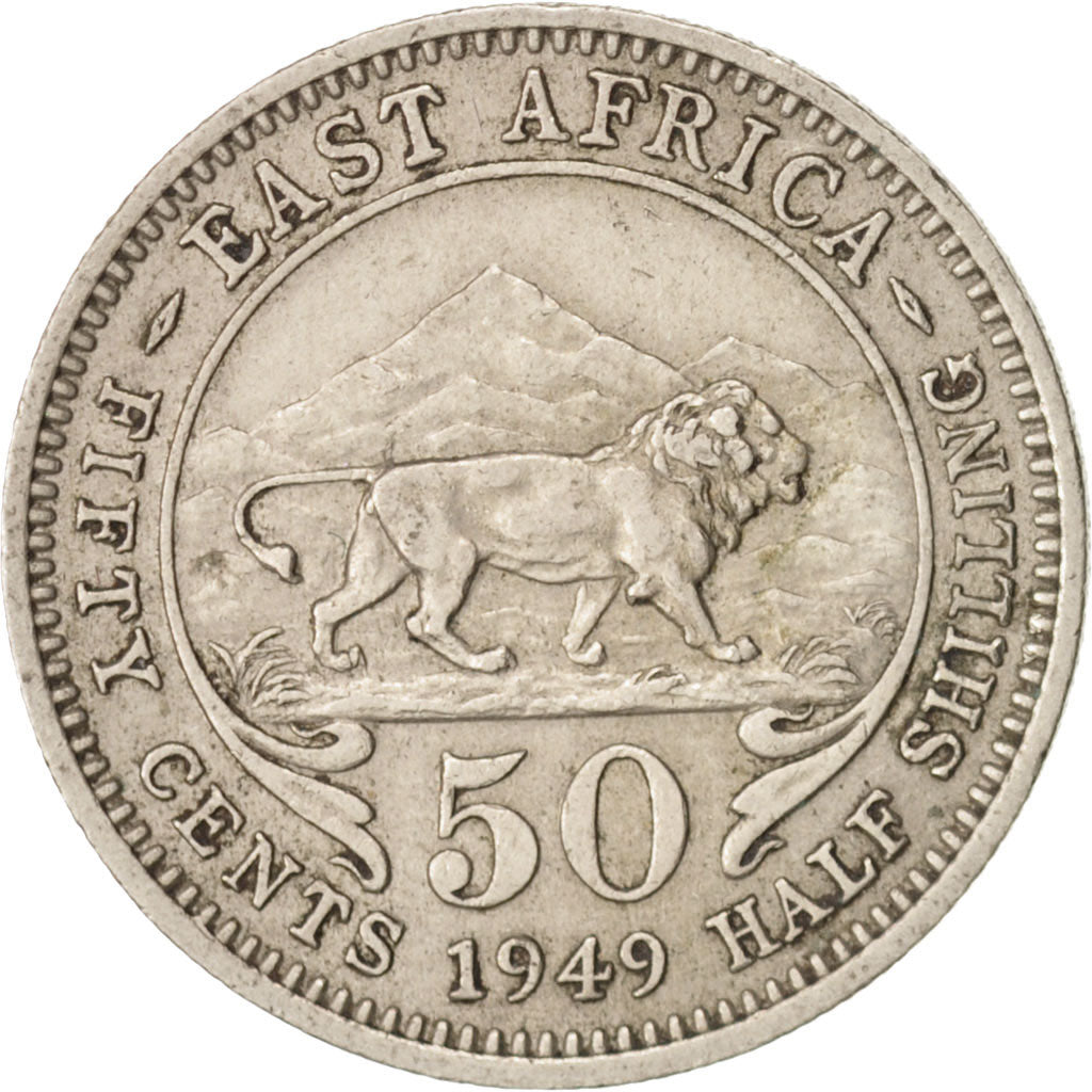 Münze, EAST AFRICA, George VI, 50 Cents, 1949, SS+, Copper-nickel, KM:30