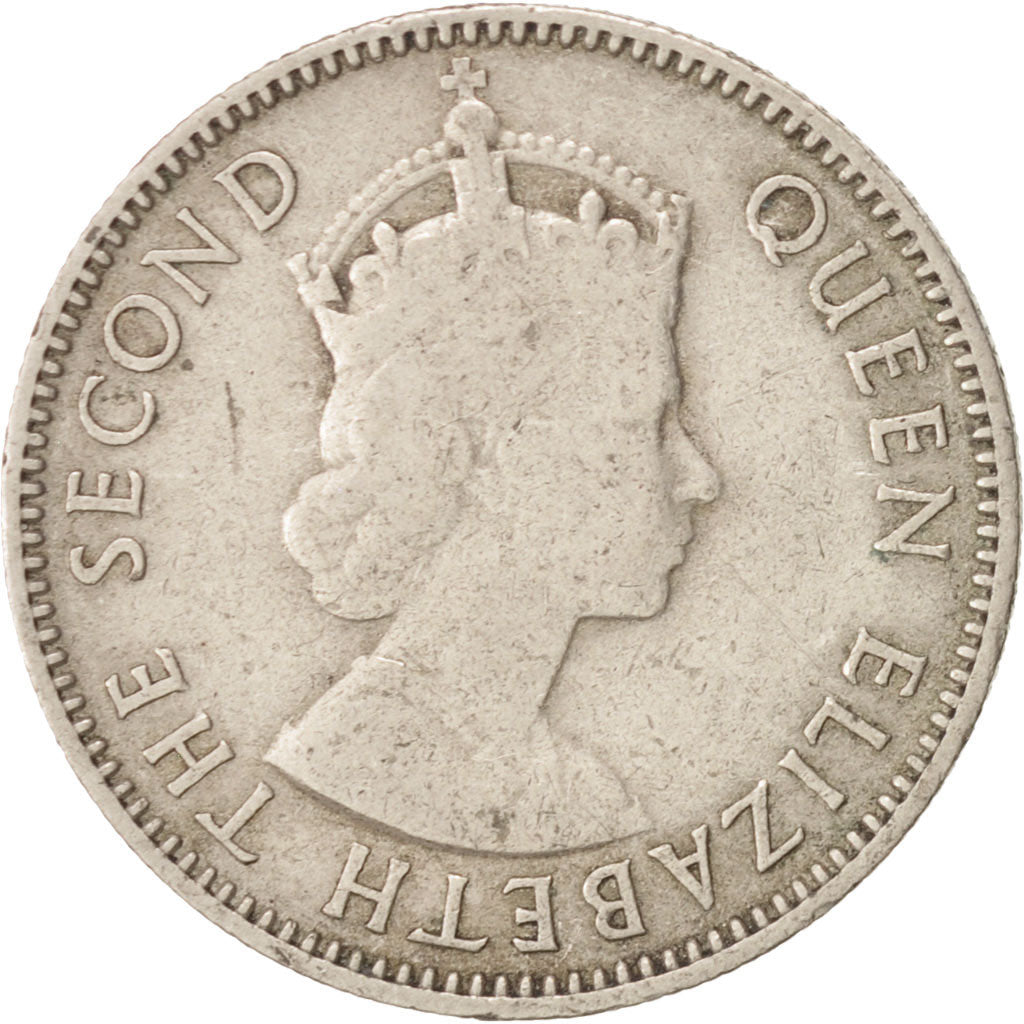 EAST AFRICA, Elizabeth II, 50 Cents, 1954, EF(40-45), Copper-nickel, KM:36