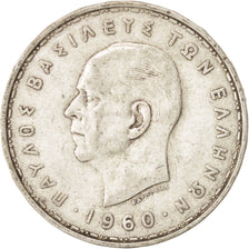 Greece, Paul I, 20 Drachmai, 1960, AU(50-53), Silver, KM:85