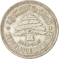 Lebanon, 50 Piastres, 1952, Utrecht, AU(50-53), Silver, KM:17