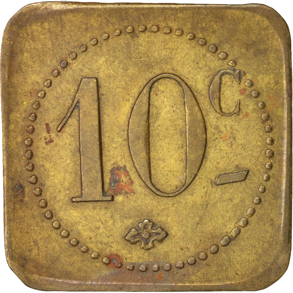 Frankreich, Union coopérateurs, Solesmes, 10 Centimes, XXth Century, SS, Brass