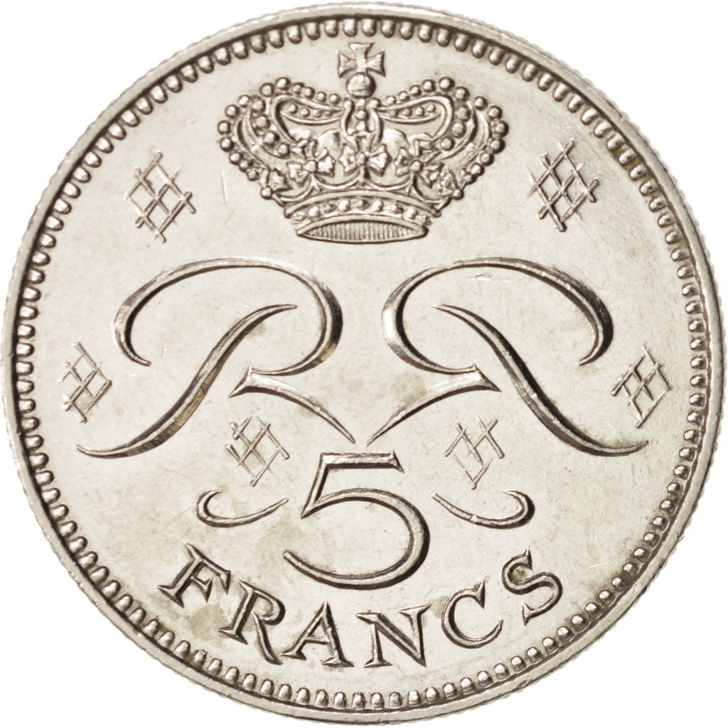 Monaco, Rainier III, 5 Francs, 1971, AU(55-58), Copper-nickel, KM:150,Gadoury153