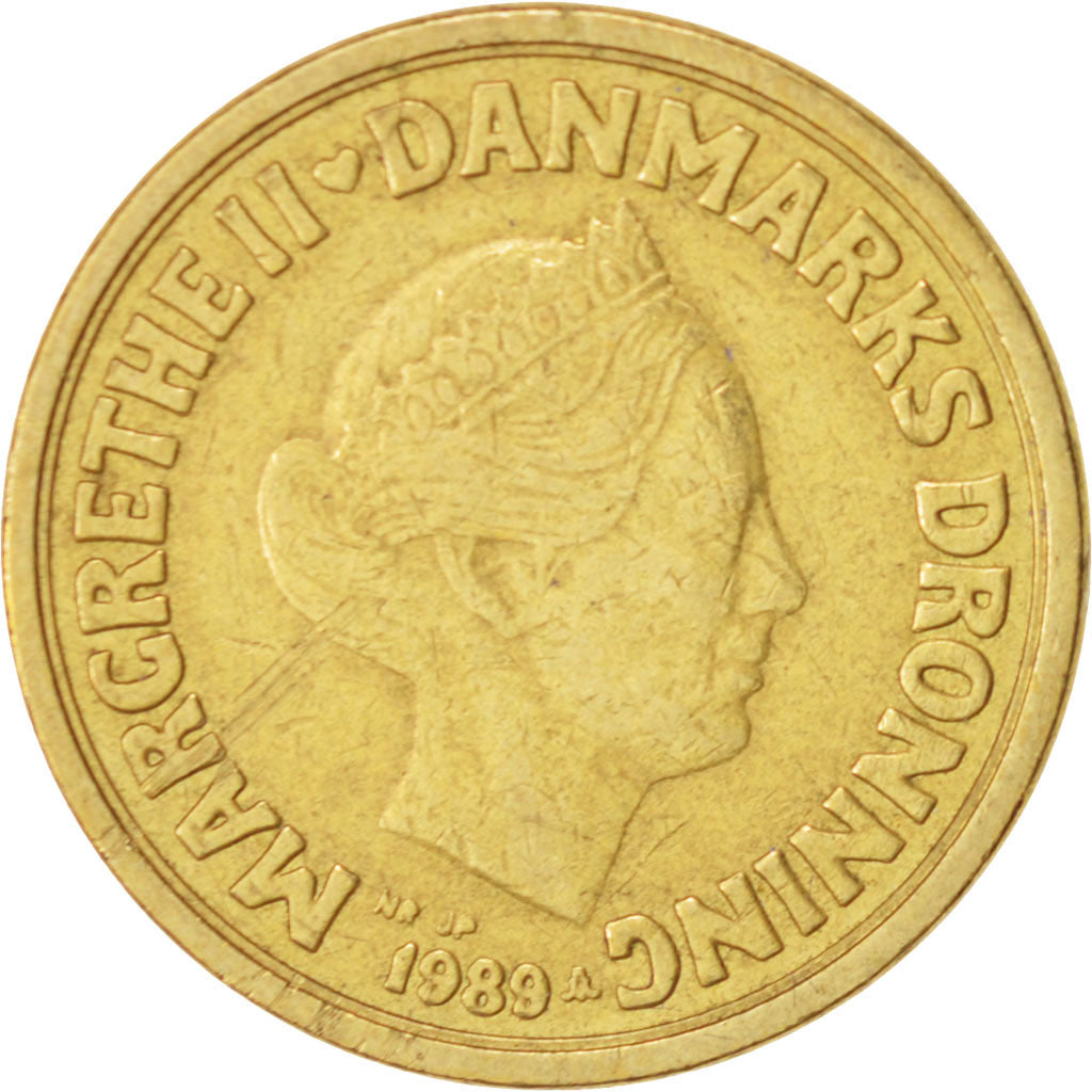 Monnaie, Danemark, Margrethe II, 10 Kroner, 1989, TTB, Aluminum-Bronze, KM:867.1