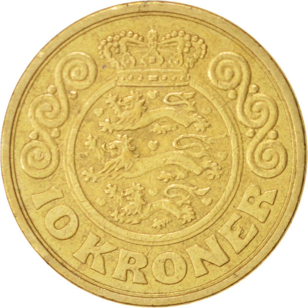 Monnaie, Danemark, Margrethe II, 10 Kroner, 1989, TTB, Aluminum-Bronze, KM:867.1