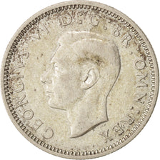 Gran Bretagna, George VI, 6 Pence, 1939, BB+, Argento, KM:852
