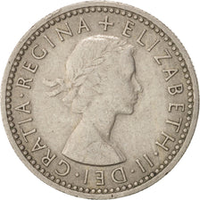 Coin, Great Britain, Elizabeth II, 6 Pence, 1958, AU(50-53), Copper-nickel