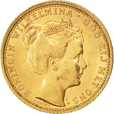 NETHERLANDS, 10 Gulden, 1898, Utrecht, KM #124, AU(55-58), Gold, 22.5, 6.68