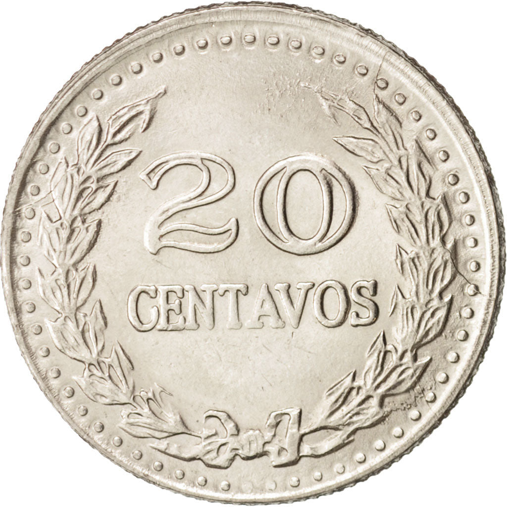 Colombia, 20 Centavos, 1973, MS(63), Nickel Clad Steel, KM:246.1