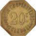 France, Union coopérateurs, Solesmes, 20 Centimes, EF(40-45), Brass