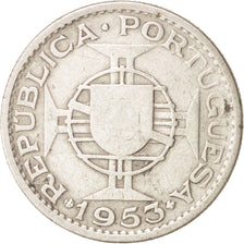 Cape Verde, 10 Escudos, 1953, VF(30-35), Silver, KM:10