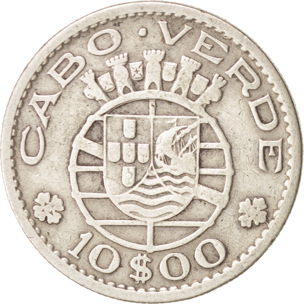 Cape Verde, 10 Escudos, 1953, VF(30-35), Silver, KM:10