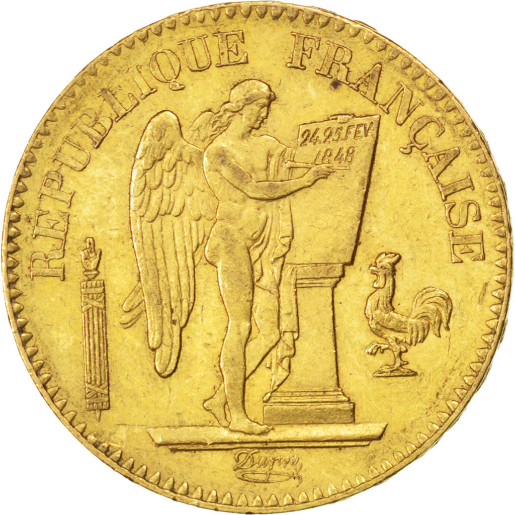 FRANCE, Génie, 20 Francs, 1848, Paris, KM #757, AU(50-53), Gold, Gadoury #1032, 