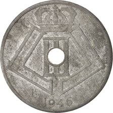 Moneta, Belgia, 25 Centimes, 1946, AU(50-53), Cynk, KM:131