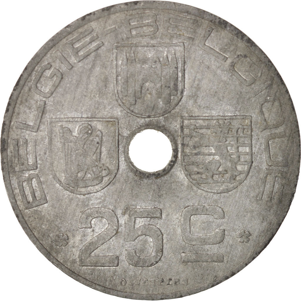 Coin, Belgium, 25 Centimes, 1946, AU(50-53), Zinc, KM:131